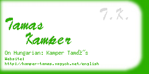 tamas kamper business card